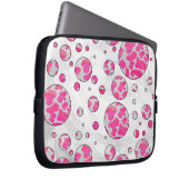 Polka Dot Kuh Rosa und Weiß Laptopschutzhülle (Vorne Rechts)