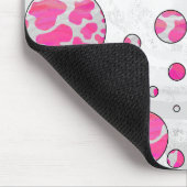 Polka Dot Kuh Rosa und Weiß Mousepad (Ecke)