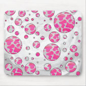 Polka Dot Kuh Rosa und Weiß Mousepad (Vorne)