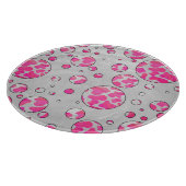 Polka Dot Kuh Rosa und Weiß Schneidebrett (Ecke)