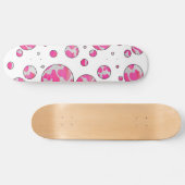 Polka Dot Kuh Rosa und Weiß Skateboard (Horizontal)