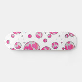 Polka Dot Kuh Rosa und Weiß Skateboard (Horizontal)