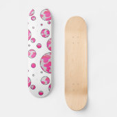 Polka Dot Kuh Rosa und Weiß Skateboard (Vorderseite)