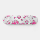 Polka Dot Kuh Rosa und Weiß Skateboard (Horizontal)