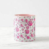 Polka Dot Kuh Rosa und Weiß Zweifarbige Tasse (Mittel)