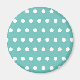 Polka Dot Kühlschrankmagnet (Aqua & White)