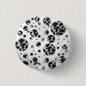 Polka Dot Kuw Schwarz-Weiß-Print Button (Vorderseite)