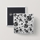 Polka Dot Kuw Schwarz-Weiß-Print Button (Vorne & Hinten)