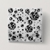 Polka Dot Kuw Schwarz-Weiß-Print Button (Vorderseite)