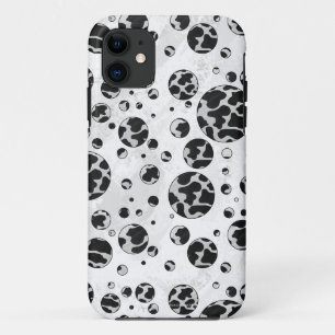 Polka Dot Kuw Schwarz-Weiß-Print iPhone 11 Hülle