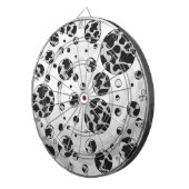 Polka Dot Kuw Schwarz-Weiß-Print Dartscheibe (Vorderseite rechts)