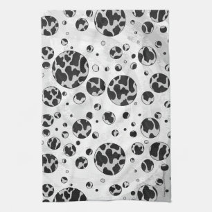 Polka Dot Kuw Schwarz-Weiß-Print Handtuch