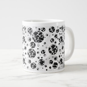 Polka Dot Kuw Schwarz-Weiß-Print Jumbo-Tasse