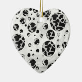 Polka Dot Kuw Schwarz-Weiß-Print Keramikornament (Rechts)