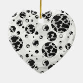 Polka Dot Kuw Schwarz-Weiß-Print Keramikornament (Hinten)