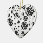 Polka Dot Kuw Schwarz-Weiß-Print Keramikornament (Links)