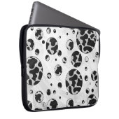 Polka Dot Kuw Schwarz-Weiß-Print Laptopschutzhülle (Vorne Rechts)