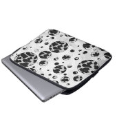 Polka Dot Kuw Schwarz-Weiß-Print Laptopschutzhülle (Vorne Knopf)