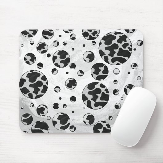 Polka Dot Kuw Schwarz-Weiß-Print Mousepad (Mit Mouse)