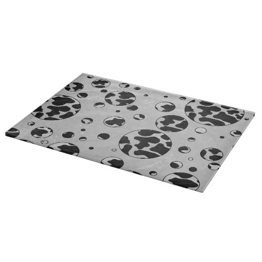 Polka Dot Kuw Schwarz-Weiß-Print Schneidebrett (Ecke)