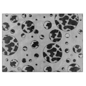 Polka Dot Kuw Schwarz-Weiß-Print Schneidebrett (Vorderseite)