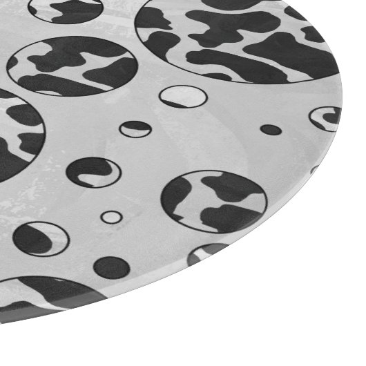 Polka Dot Kuw Schwarz-Weiß-Print Schneidebrett (Ecke)