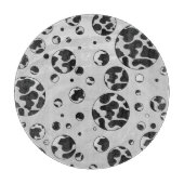 Polka Dot Kuw Schwarz-Weiß-Print Schneidebrett (Vorderseite)