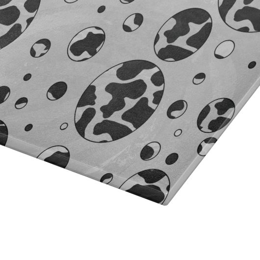 Polka Dot Kuw Schwarz-Weiß-Print Schneidebrett (Ecke)