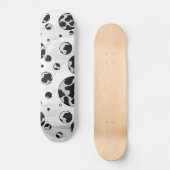 Polka Dot Kuw Schwarz-Weiß-Print Skateboard (Vorderseite)