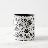 Polka Dot Kuw Schwarz-Weiß-Print Zweifarbige Tasse (Mittel)