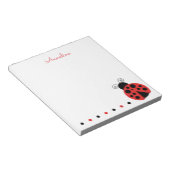 Polka Dot Ladybug Personalisiert Notepad Notizblock (angewinkelt)