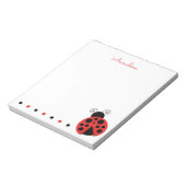 Polka Dot Ladybug Personalisiert Notepad Notizblock (Rotiert)