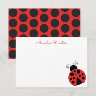 Polka Dot Ladybug Personalisierte Mitteilungskarte