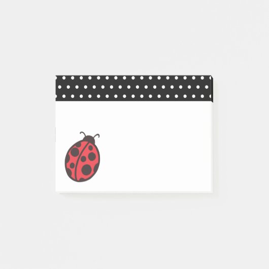 Polka Dot Ladybug Post It Notes Gift Post-it Klebezettel (Vorderseite)
