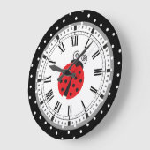 Polka Dot Ladybug Retro Style Clock Große Wanduhr (Winkel)