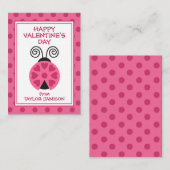 Polka Dot Ladybug Valentine-Klassenkarte Mitteilungskarte (Vorne/Hinten)
