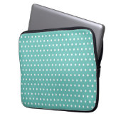 Polka Dot Laptop Case (Aqua & White) (Vorderseite Links)