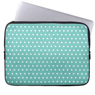 Polka Dot Laptop Case (Aqua & White)