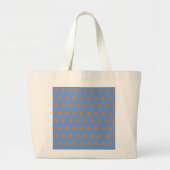 Polka Dot Large Tote Bag (Denim Blue & Orange) Jumbo Stoffbeutel (Vorne)