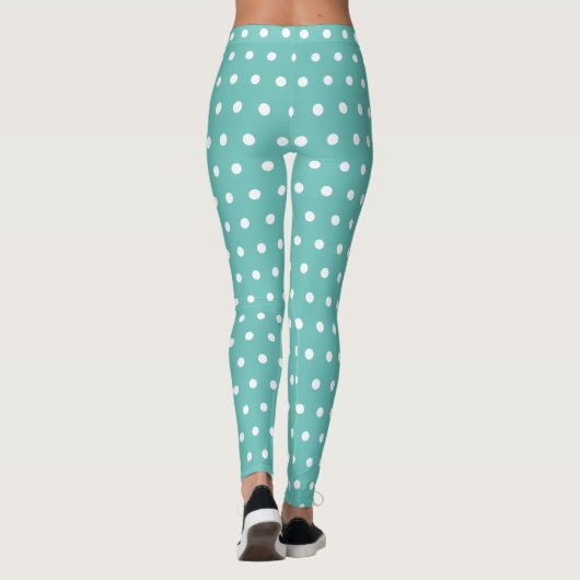Polka Dot Leggings (Aqua & White) (Rückseite)