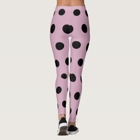 Polka Dot Leggings (rosa und schwarz) (Rückseite)