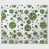 Polka Dot Leopard Black und Green Geschenkpapier (Flach)
