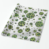 Polka Dot Leopard Black und Green Geschenkpapier (Ungerollt)