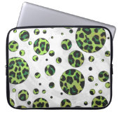 Polka Dot Leopard Black und Green Laptopschutzhülle (Vorderseite)