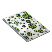Polka Dot Leopard Black und Green Notizblock (Rechte Seite)