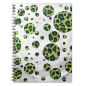 Polka Dot Leopard Black und Green Notizblock (Vorderseite)