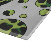 Polka Dot Leopard Black und Green Schneidebrett (Ecke)