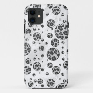Polka Dot Leopard Schwarzweiß-Design Case-Mate iPhone Hülle