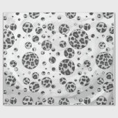 Polka Dot Leopard Schwarzweiß-Design Geschenkpapier (Flach)