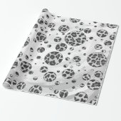 Polka Dot Leopard Schwarzweiß-Design Geschenkpapier (Ungerollt)